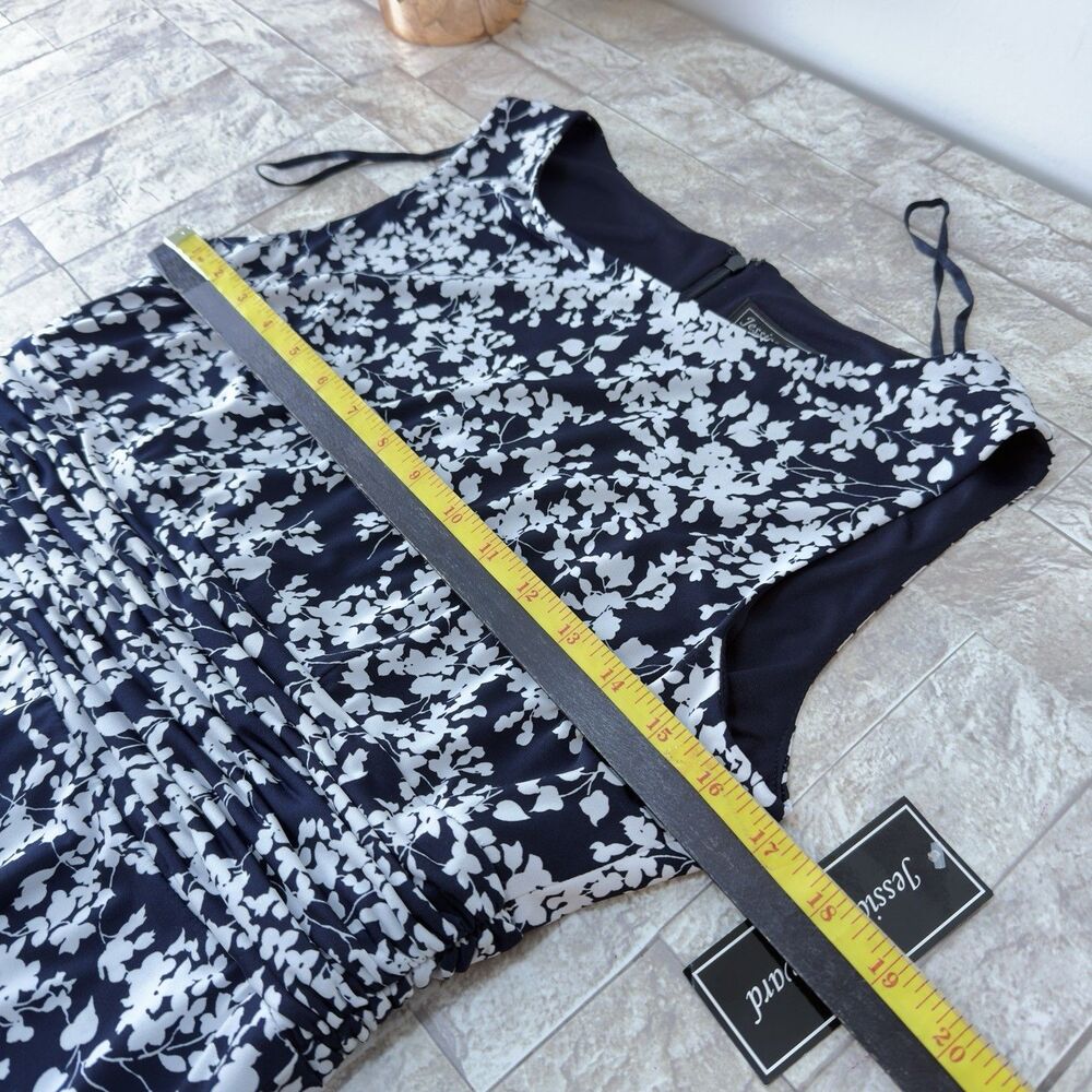 New Lot 2 Jessica Howard Women Navy Dress Size 10 Petite Flowers Blue - Picture 4 of 16
